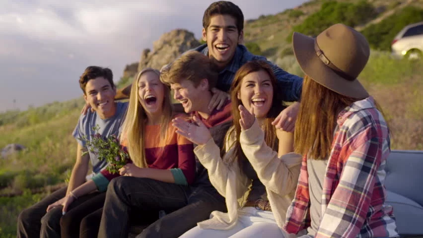 group of friends laughing