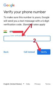 OTP भरें-gmail id kaise banti hai